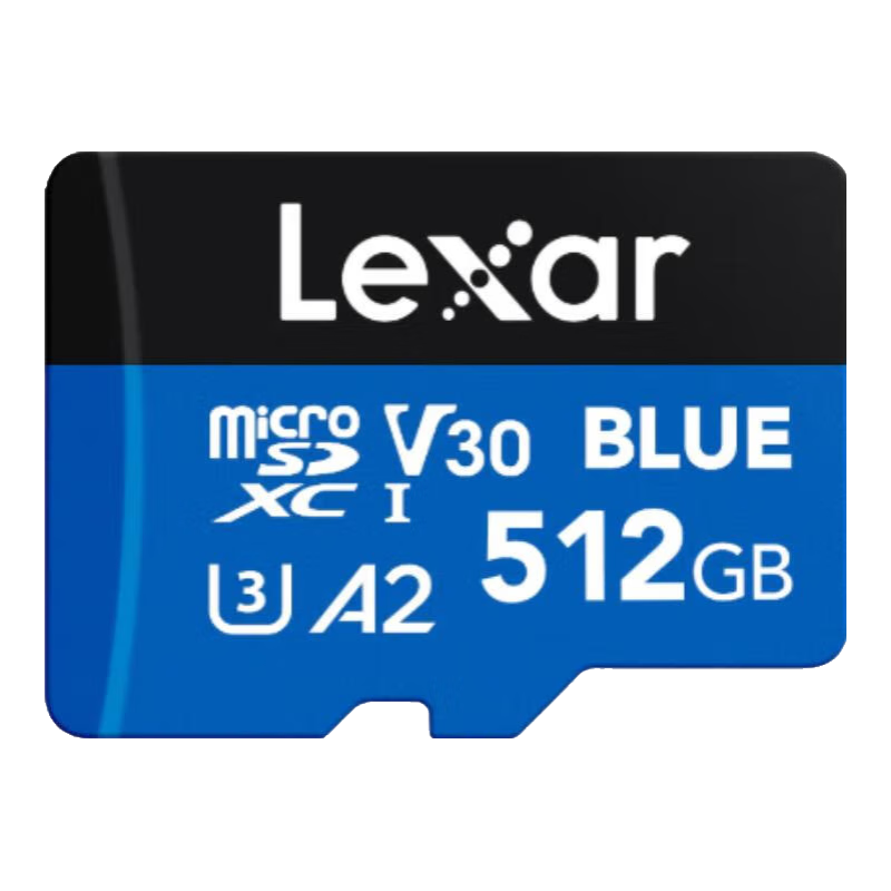 雷克沙（Lexar）512GB TF（MicroSD）存储卡 V30 A2 读160MB/s 游戏机平板行车监控录像内存卡 4K超清拍摄（BLUE）