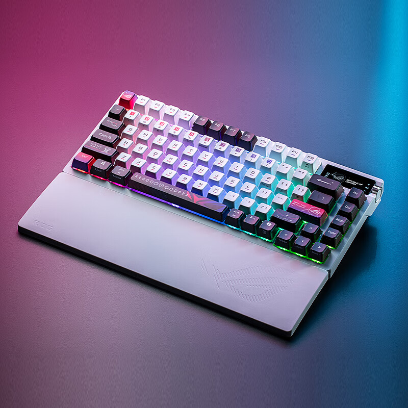 ROG夜魔X 机械键盘 无线蓝牙三模游戏键盘 75配列 FR4定位板 NX雪武白轴V2 热插拔客制化 Gasket结构 月曜白 雪武白轴V2