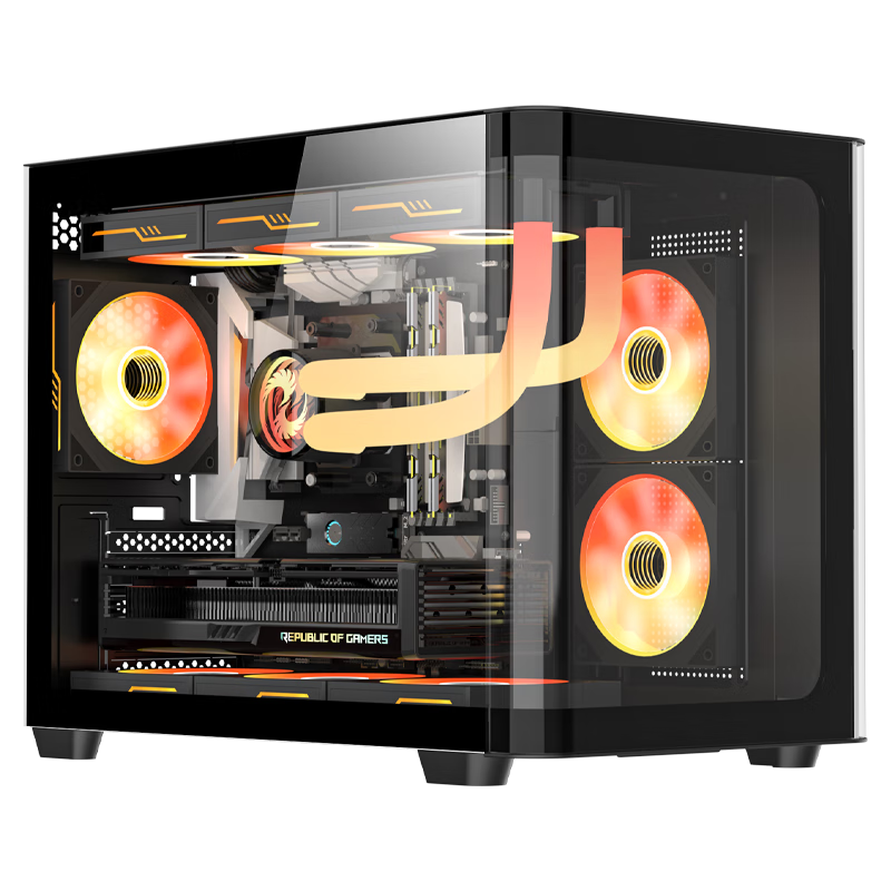 ���� �ӽ�S11 ��ɫ���������� ���沣�� M-ATX���� ��ֱ��� 9����λ 360ˮ��λ ˫�ֲ� ֧��5080�Կ�159Ԫ