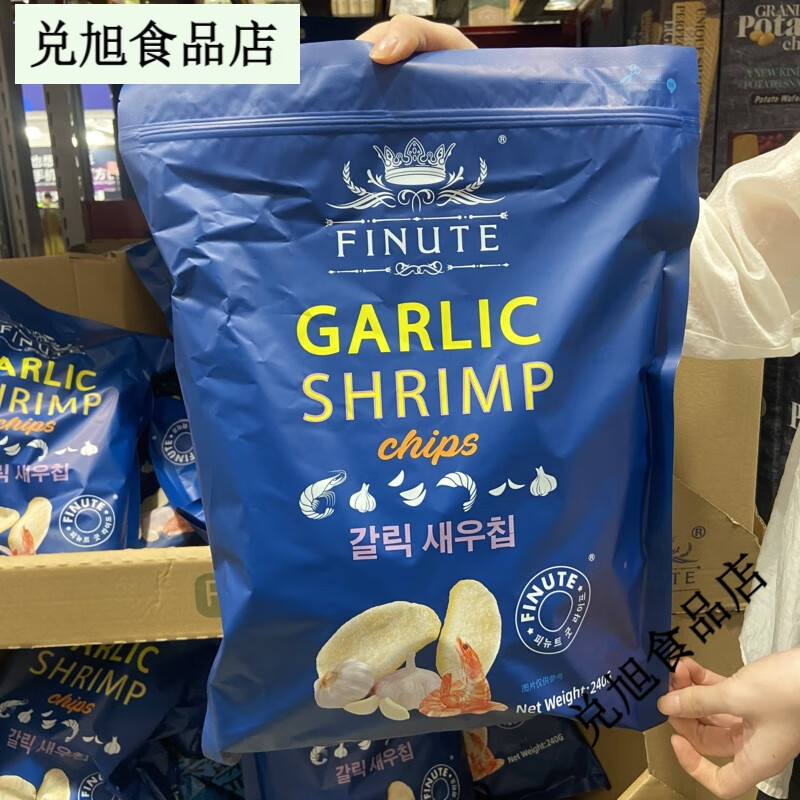 趣萊福（GOOG LIFE FINUTE）韓國進口趣萊福蒜味蝦片超大包裝鮮蝦片薯片辦公小吃膨化休閑零食 蒜香味
