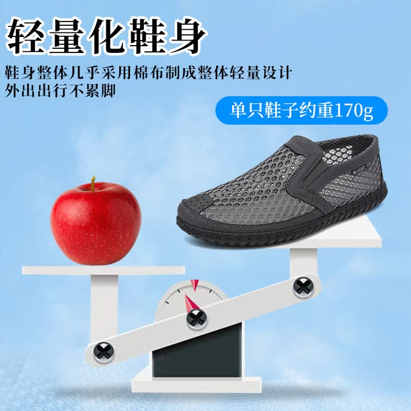意迪森男士夏季网鞋透气超软叠穿防滑底爆款清仓商务减震网眼鞋室外全包 黑色 40 (250mm)