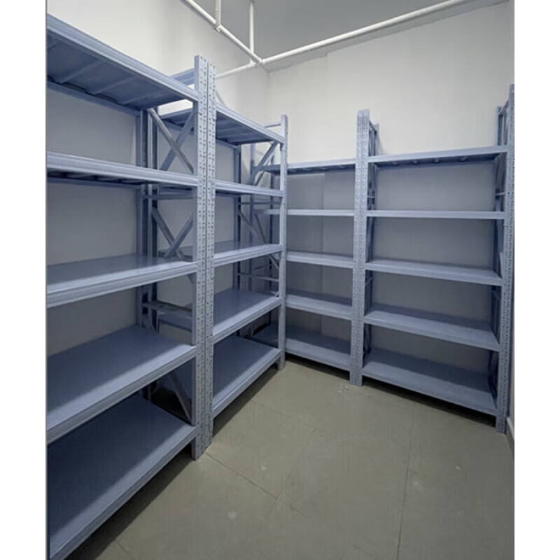 時(shí)通置物架多層重型架子倉庫庫房鐵貨架自由組合工具架快 青光白2米高主架 輕型長(cháng)150*寬50*4層