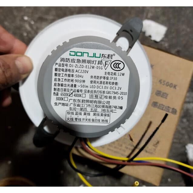 DJ-ZLZD-E12W-05G 东君消防应急照明灯具 声控应急筒灯 4寸12W DJ-ZLZD-E12W-05G声控