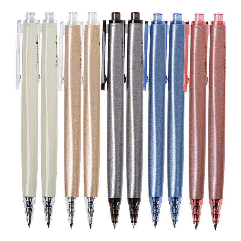 晨光优品系列 0.5mm按动子弹头中性笔签字笔水笔黑色AGPH3701A外壳颜色随机 10支装*2