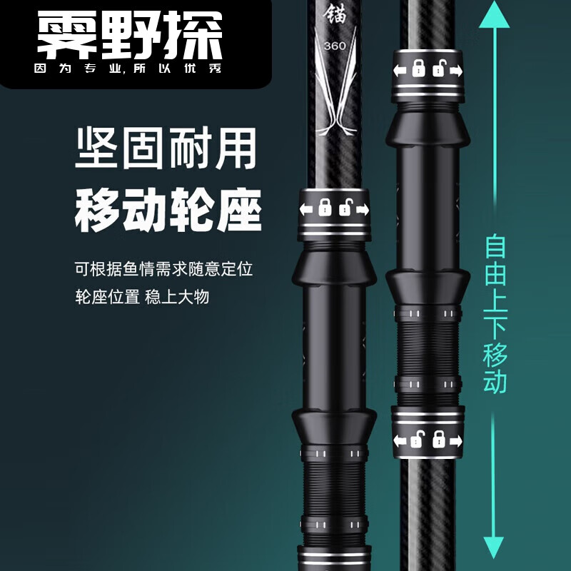 炎亭渔夫海杆远投竿远投海竿碳素远投竿锚杆超硬巨物竿可视矛鱼抛竿全金属 3.6m 单杆硬款5.0竿稍