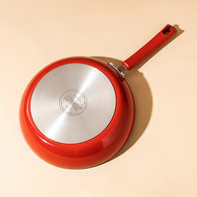 美亚（MEYER） 平底锅不粘煎锅煎蛋牛排玉子烧辅食轻油烟燃气灶电磁炉通用26cm 红色 26cm