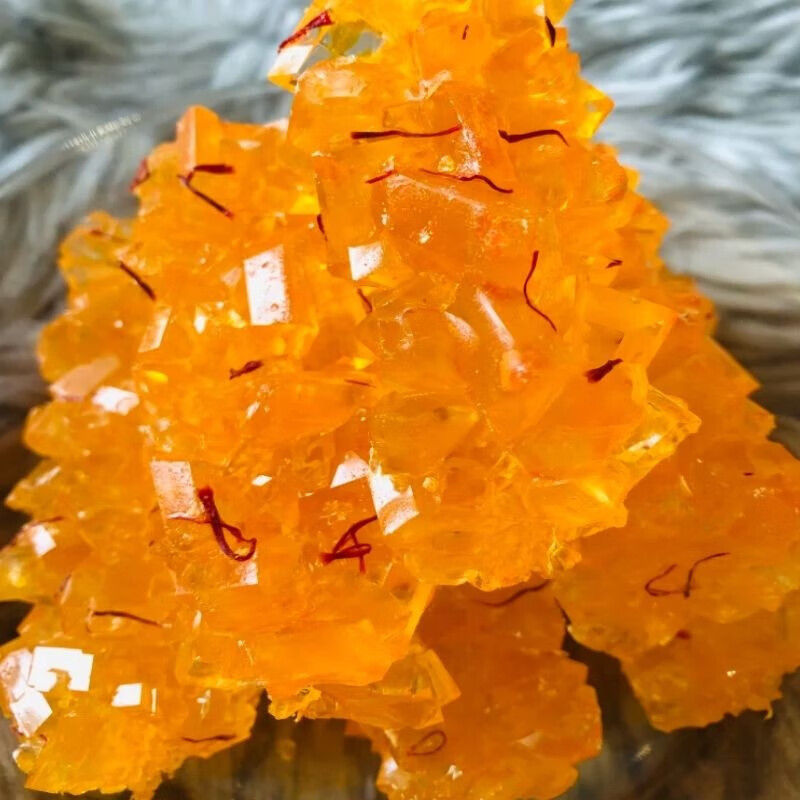 新疆阿克苏龟兹巴依新疆纯手工制作藏红花冰糖黄冰糖500g 500克的两