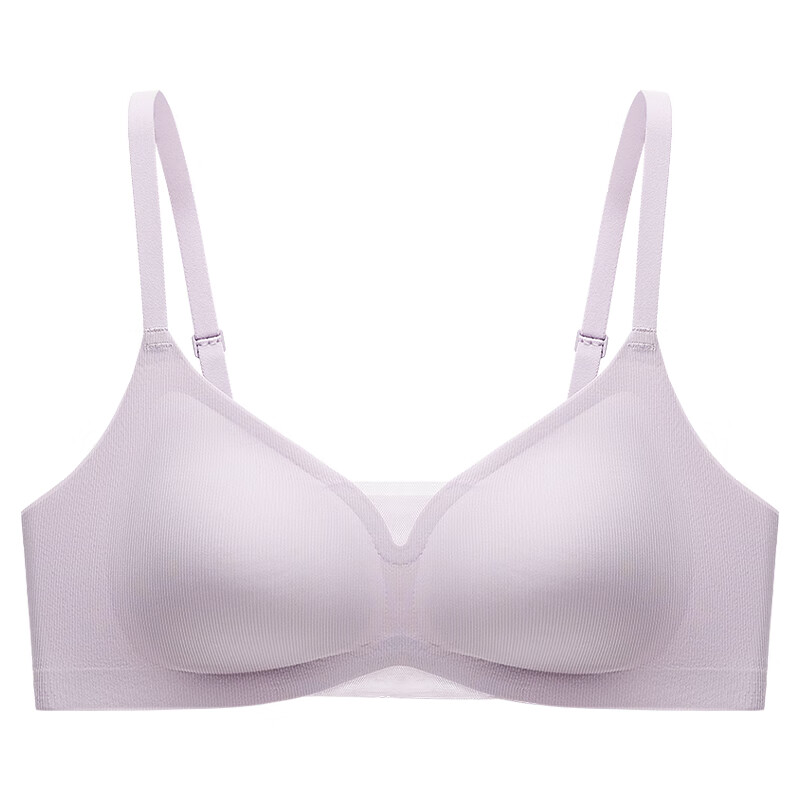 伊维斯【SOS-小冰纱】内衣女冰纱无尺码轻薄透气承托收副乳文胸背心女 冰紫色 均码