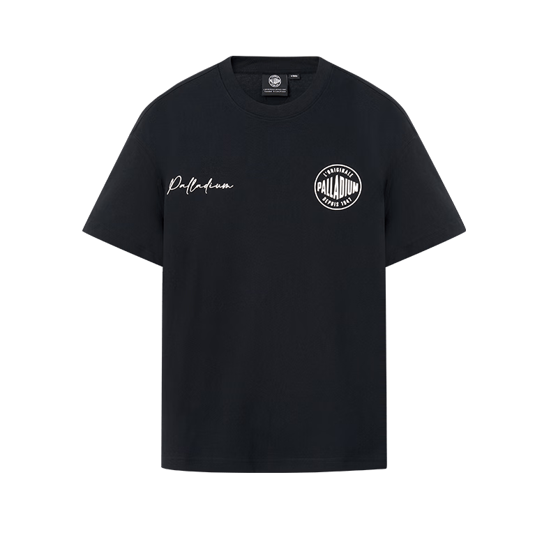 帕拉丁上装宽松潮流套头时尚圆领短袖T恤109647 铅黑色 XS