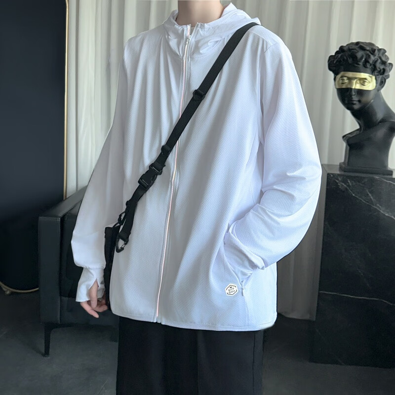 蕉下森林情侣防晒衣男士户外春夏季女皮肤衣外套超薄透气防晒服衫 白色 L （105-120斤）