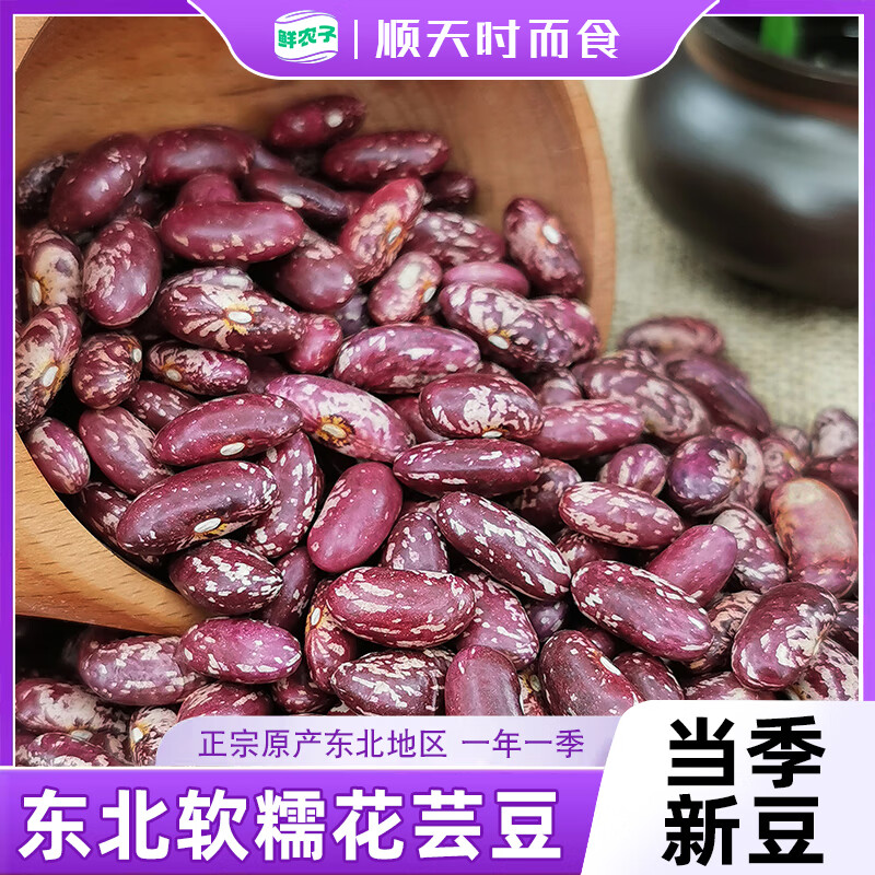 鮮農(nóng)子?xùn)|北紫飯豆白飯豆農(nóng)家花蕓豆五谷雜糧煲粥豆?jié){干貨 【量販裝5斤】花蕓豆2.5kg