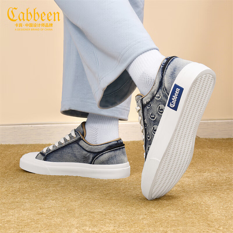 卡宾帆布鞋男鞋春季新款薄款透气板鞋男百搭厚底增高休闲鞋子男驾车鞋 蓝色 41 【标准皮鞋尺码】