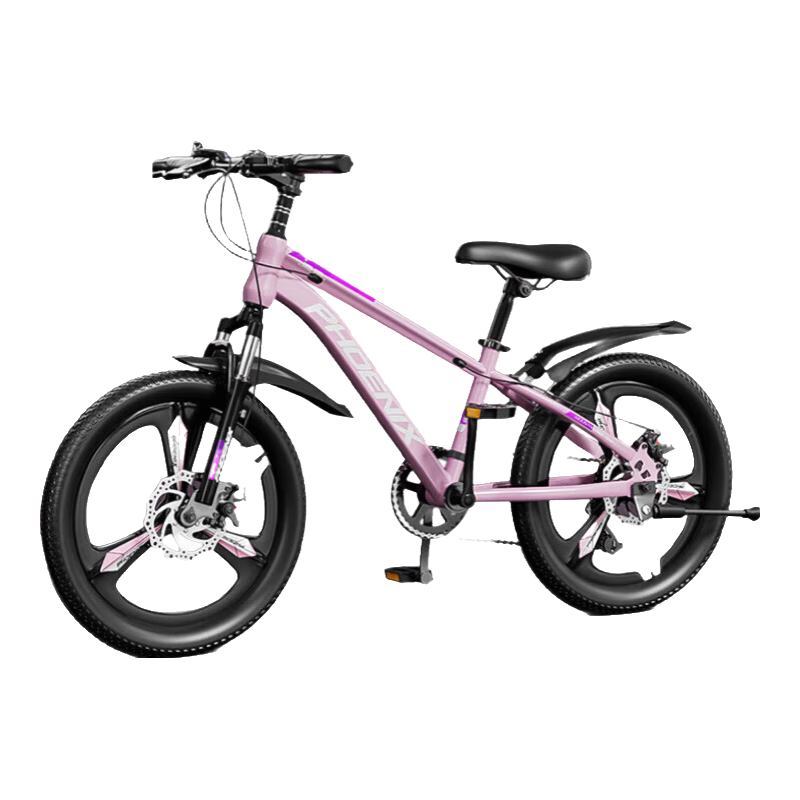 鳳凰（Phoenix）兒童山地自行車6-15-18歲青少年學生車碟剎減震變速22寸粉色禮物