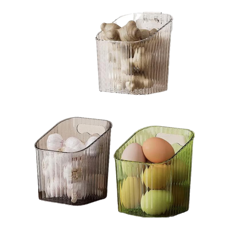 【热销百万】厨房壁挂式姜蒜收纳盒可沥水生姜蒜头置物架挂篮浴室 墨绿色【大号】+【贴片】一个装