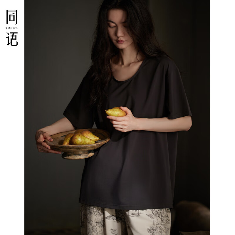 同语（TONGYU）同语25年睡衣女款夏季莫代尔棉家居服短袖睡衣凉感套装可外穿夏天 女士-M5314 M (160) (身高155-163cm)