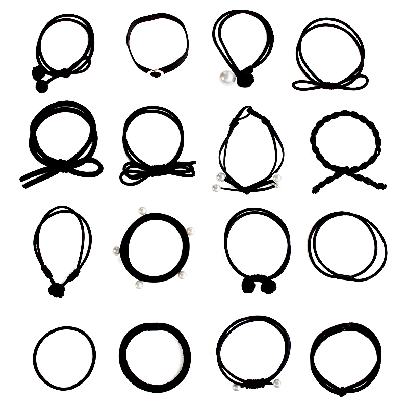 文雨飞 韩版头饰简约仿珍珠发圈扎头发皮筋皮套日韩发饰头绳发绳套装