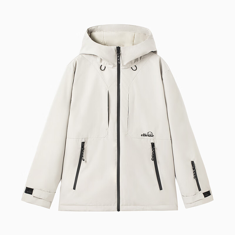 ellesse小贝壳防泼水连帽棉衣外套御寒保暖运动棉服 深卡其色 M