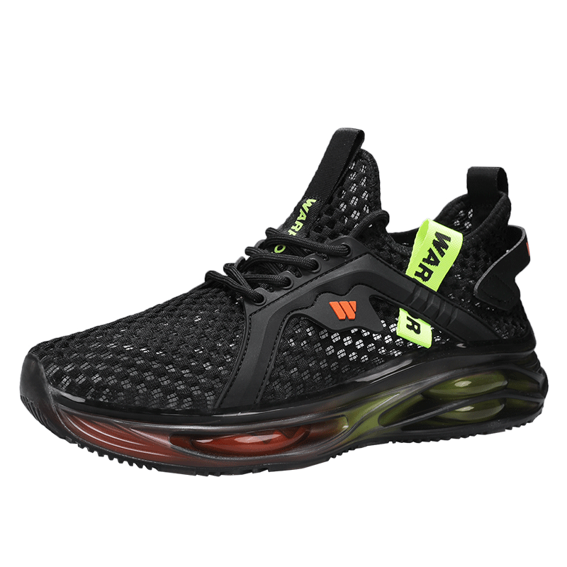 回力男鞋夏季新款透气运动鞋网面洞洞凉鞋男 4518 黑绿桔 43