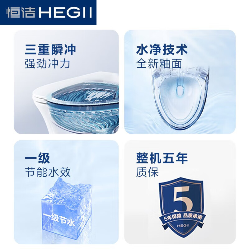 恒洁卫浴马桶虹吸抽水小户型节水卫生间防溅坐便器大口径 [506款]包安装[咨询减50 305mm