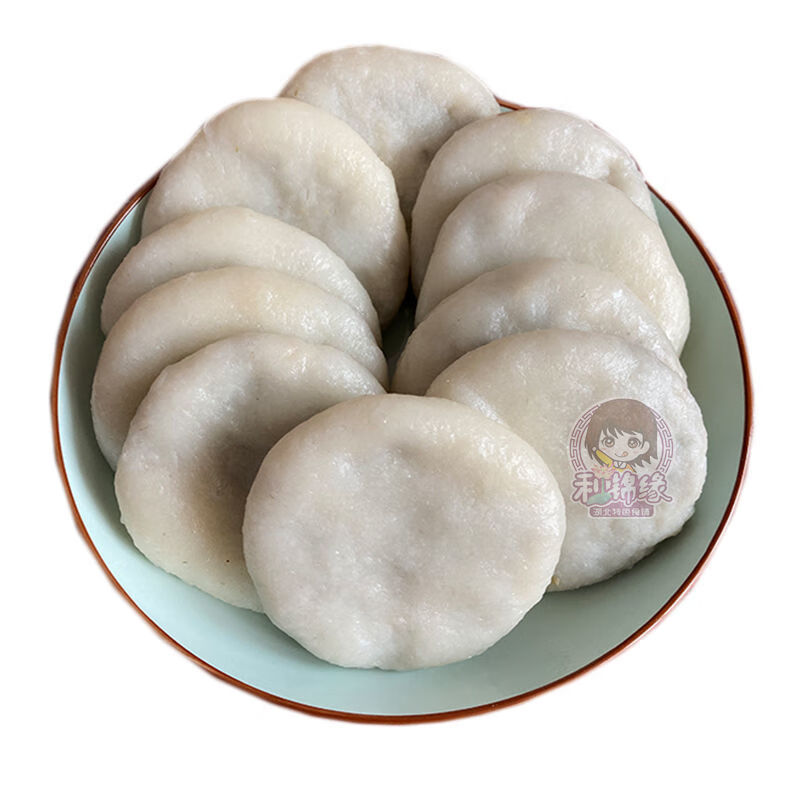 湖北特产 绿豆糍粑汉川农家手工食用糯米香咸辣味小吃糕点 2斤(14枚左右)