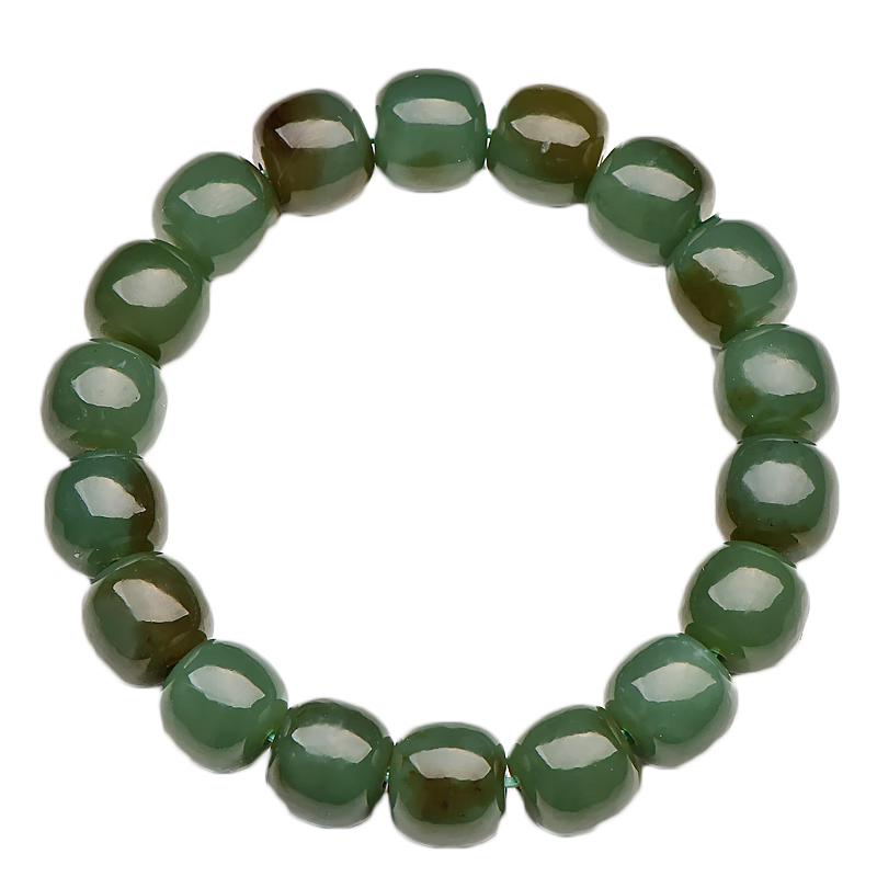 千載一玉 和田玉手鏈 男女款青白色玉手串隨形手飾寓意萬(wàn)事順意時(shí)刻相伴 款三多寶款約10*9毫米QZD2815i