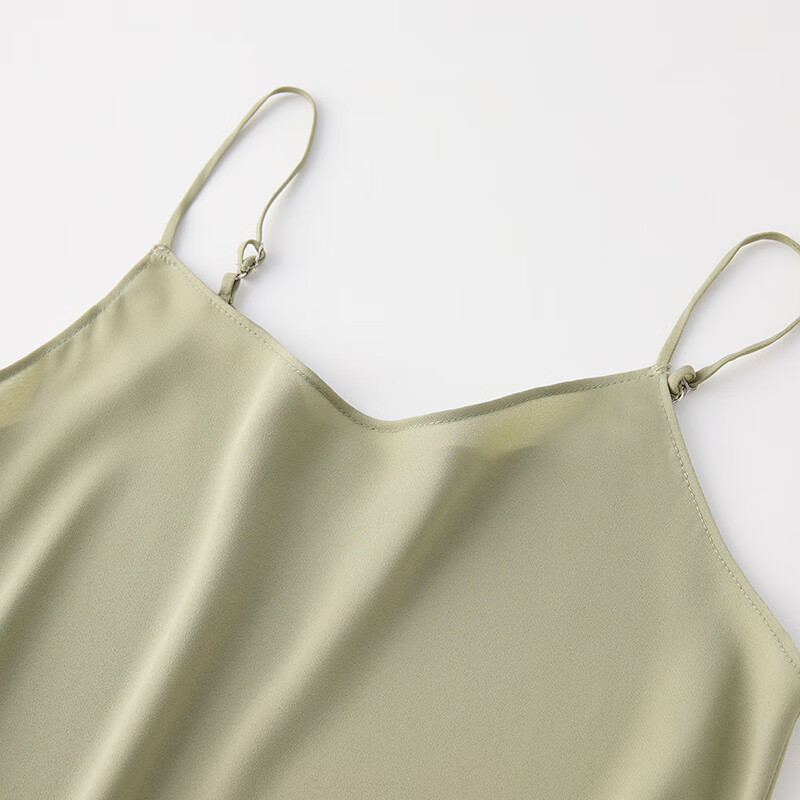 ZEZI女士小吊带背心西服内搭2025年夏季新款打底衫简约纯色无袖上衣 银绿【76.6%醋酯纤维23.4%聚酯】 XL
