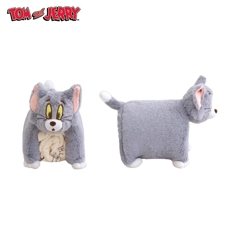 猫和老鼠华纳正版周边Tom收纳枕毯两用午睡神器靠垫午休办公毛毯抱枕毯 Tom收纳枕毯 20cm*25cm收纳后尺寸：*31cm