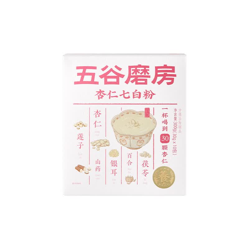 五谷磨房杏仁七白饮粉即食营养早餐代餐粉300g 「七白润养】杏仁七白粉300g