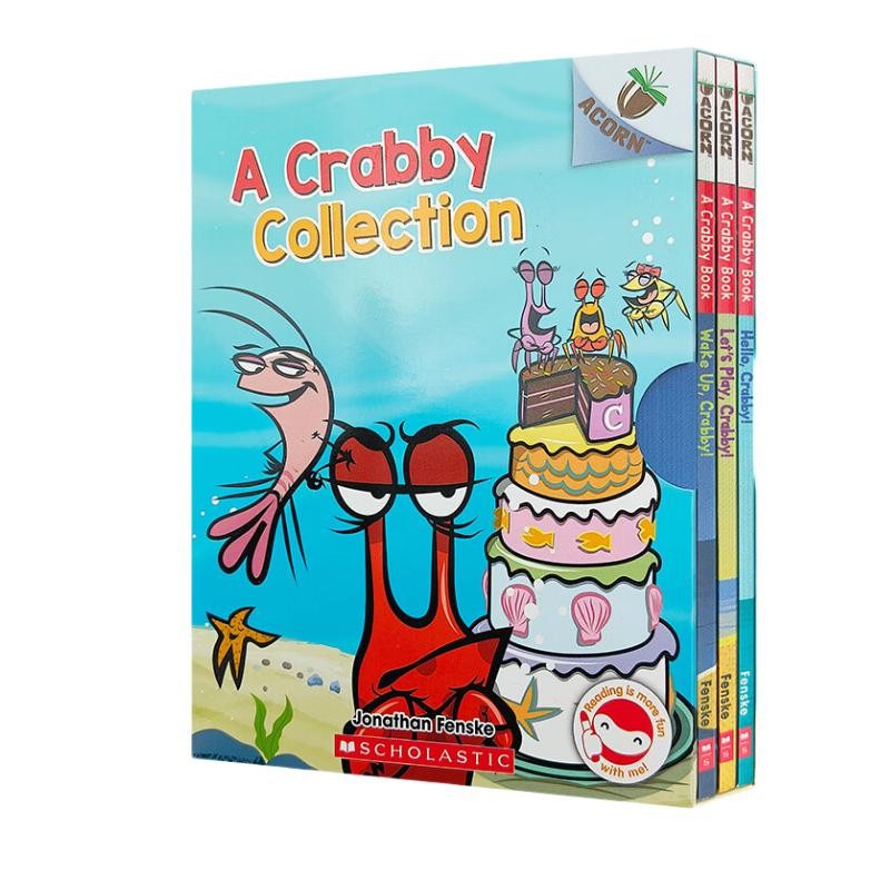学乐点读版 Acorn橡子系列 A Crabby Book Collection 你好小螃蟹3册英文原版 赠音频导读课 儿童全彩趣味幽默故事书 蓝思值290-420L 3-8岁美国学乐出版社