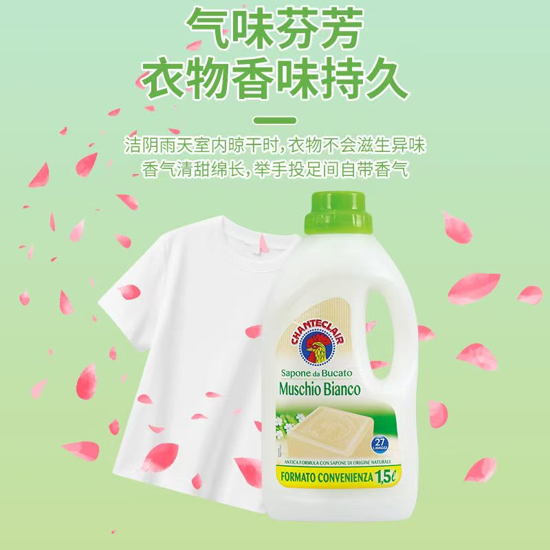 大公鸡管家意大利大公鸡头洗衣液强力去污抑菌除螨大容量留香温和浓缩皂液 马赛+白苔【2瓶】3000ml