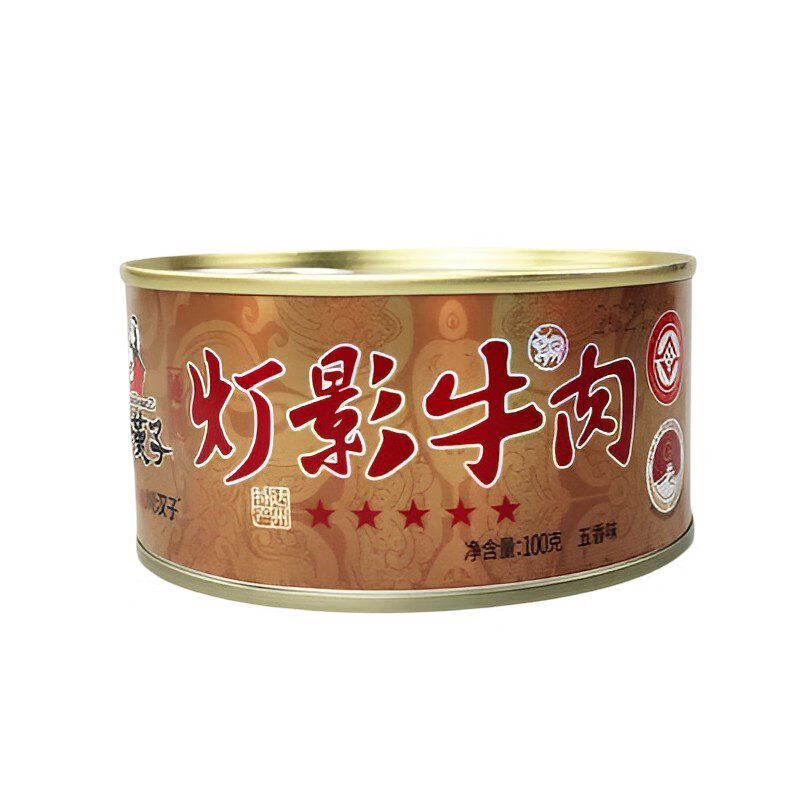 川漢子四川達州特產(chǎn)五星燈影牛肉片罐裝100g麻辣五香零食熟食小吃 100g*1罐五香味