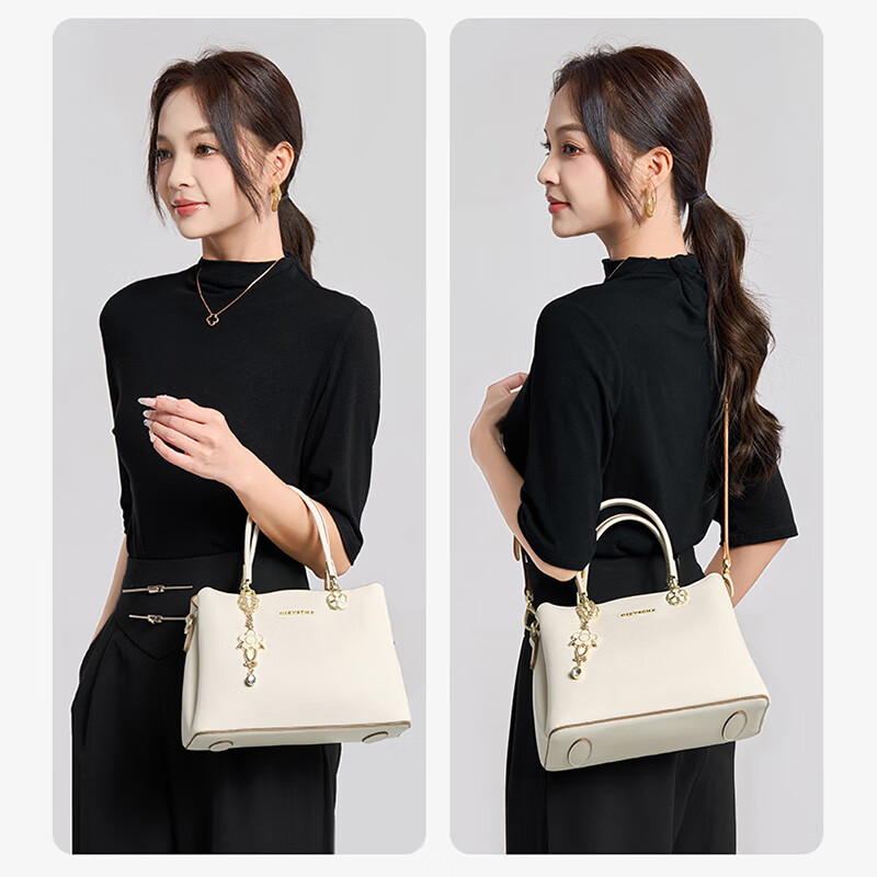 纪诗哲包包女包2025新款轻奢侈女士斜挎手提包女款情人节生日礼物送老婆 米白色【当日/次日达】热销