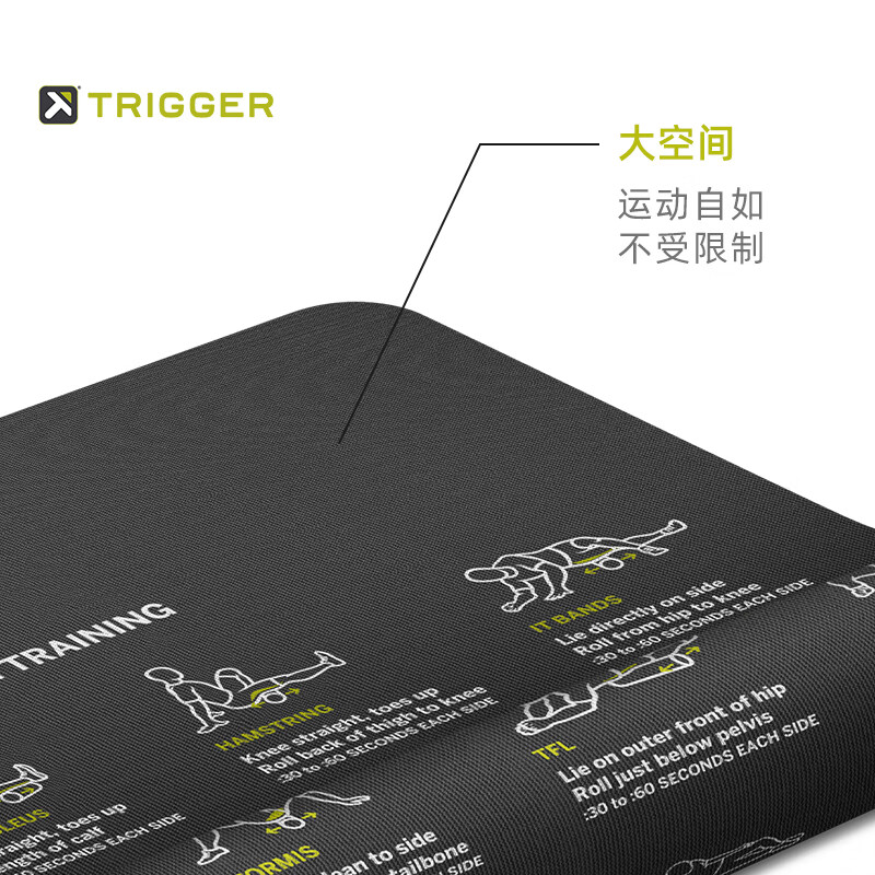 TRIGGERPOINT瑜伽垫PVC材质加厚吸汗防滑旅行健身垫 黑/约183*61cm/吸汗防滑/PVC材质
