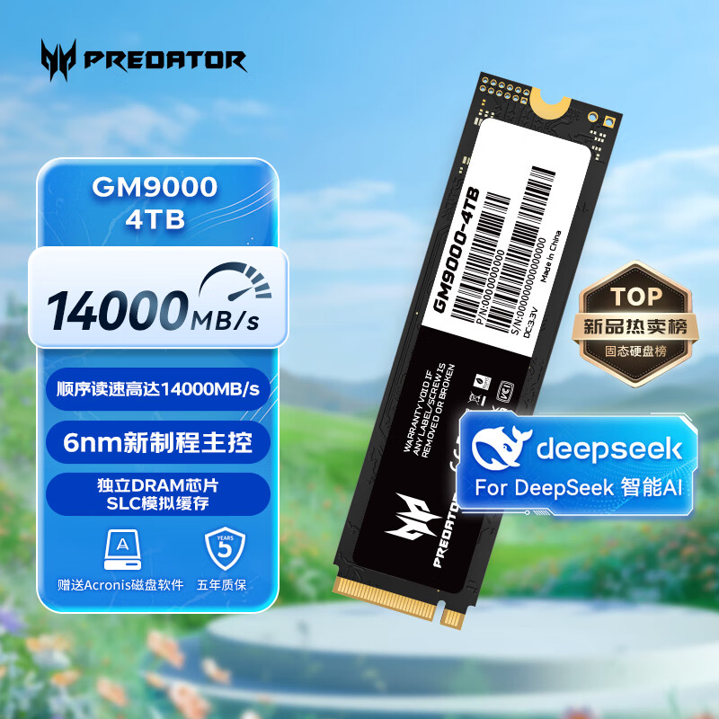 宏碁掠夺者（PREDATOR）SSD固态硬盘 M.2接口 (GM9000 NVMe PCIe5.0协议) GM9000 4TB
