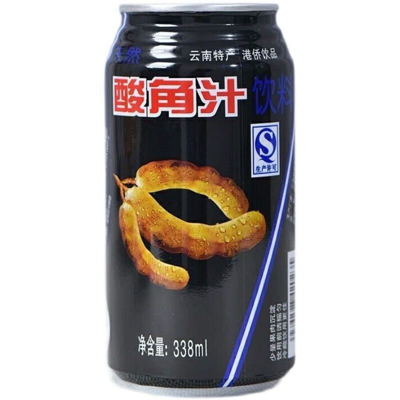 港侨酸角汁果味饮料罐装云南特产老牌子酸甜味果汁 338mlx6罐港侨酸角