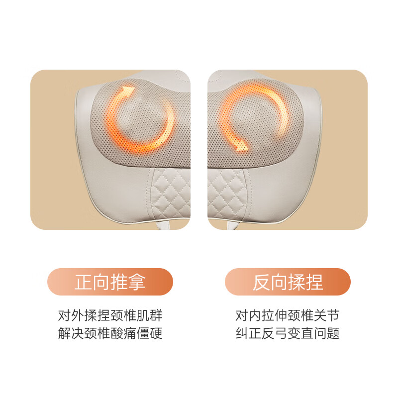 荣事达按摩仪颈椎按摩器肩颈按摩仪按摩枕肩颈按摩器多档热敷家用按摩靠垫送父母生日礼物送男女友按摩仪 旗舰款(五档模式按摩+叠浪设计工学枕+透气布料)