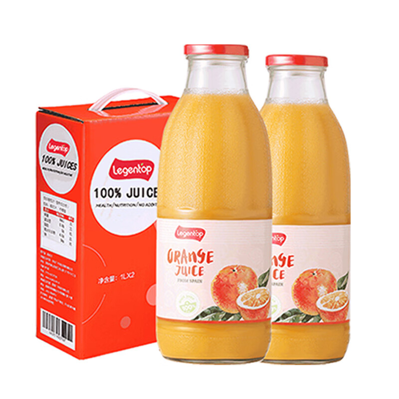 酷发【手工采摘】西班牙进口良珍纯橙汁过节送礼糖果汁1L*2大瓶礼盒装 橙汁礼盒1LX2瓶 京东折扣/优惠券