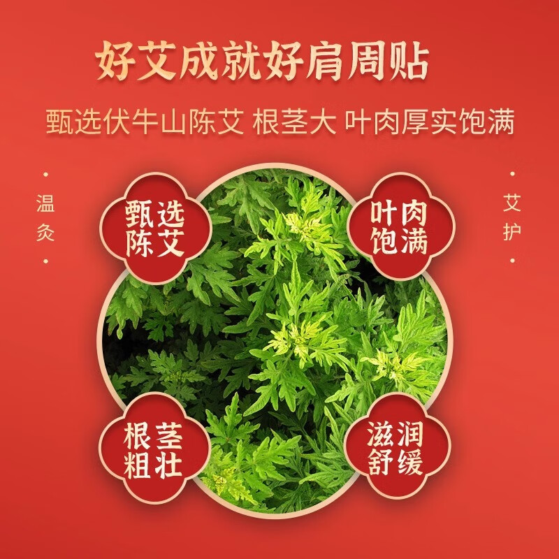 中葆堂艾草肩周贴艾草贴温热敷贴艾灸贴三伏贴贴艾灸关节贴12贴/盒 【5盒】艾草肩周12贴/盒