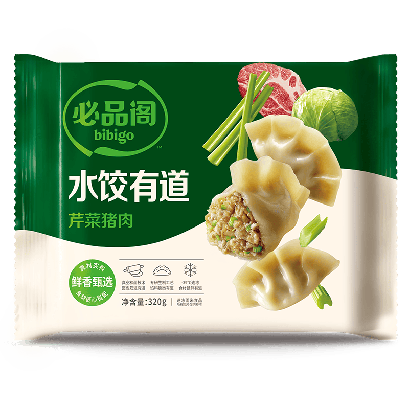 必品阁（bibigo）水饺有道 芹菜猪肉味320g 16只 早餐饺子蒸饺煎饺速冻水饺夜宵