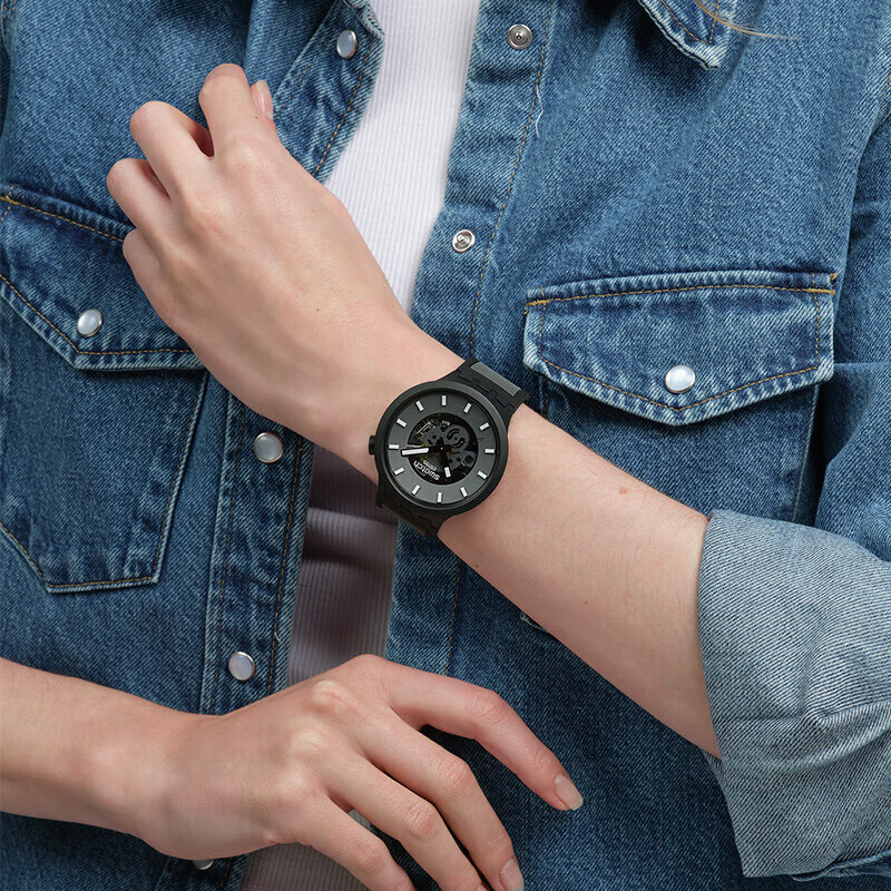 斯沃琪（Swatch）瑞士手表 黑夜繁星 男女时尚石英手表 黑夜繁星 SB05B113 47mm