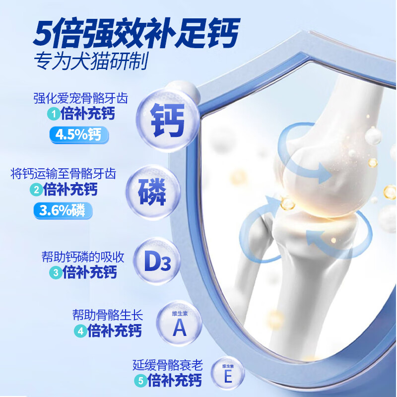 宠尚优品 狗狗鲨鱼软骨素钙片 200片/瓶 蓝色