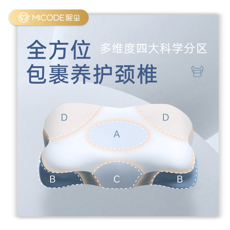 眠虫枕头记忆枕颈椎枕高低护颈枕睡眠枕成年人助眠专用牛角护颈枕 牛角护颈枕 A类 1 高枕 12cm