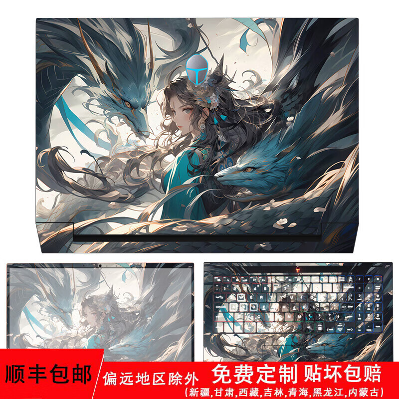 么航雷神zero 2024款电脑贴纸雷神911ZERO幻影贴膜16英寸冰刃白笔记本机身外壳保护膜 款式1 A面