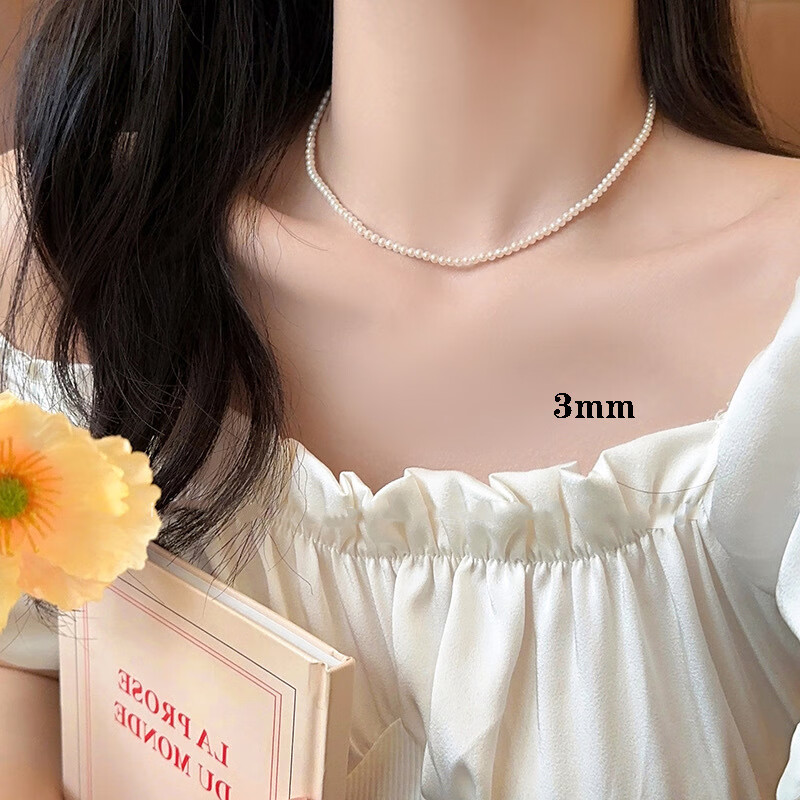珍珠项链女小众轻奢设计感时尚气质锁骨链颈链毛衣链珠链 MY33660