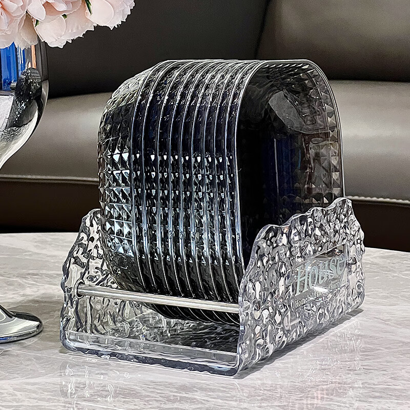 PWDDH德国吐骨碟餐桌垃圾盘碟吐骨碟家用骨碟骨头碟创意新款菜碟小盘子 15_15（4只装 透明银）