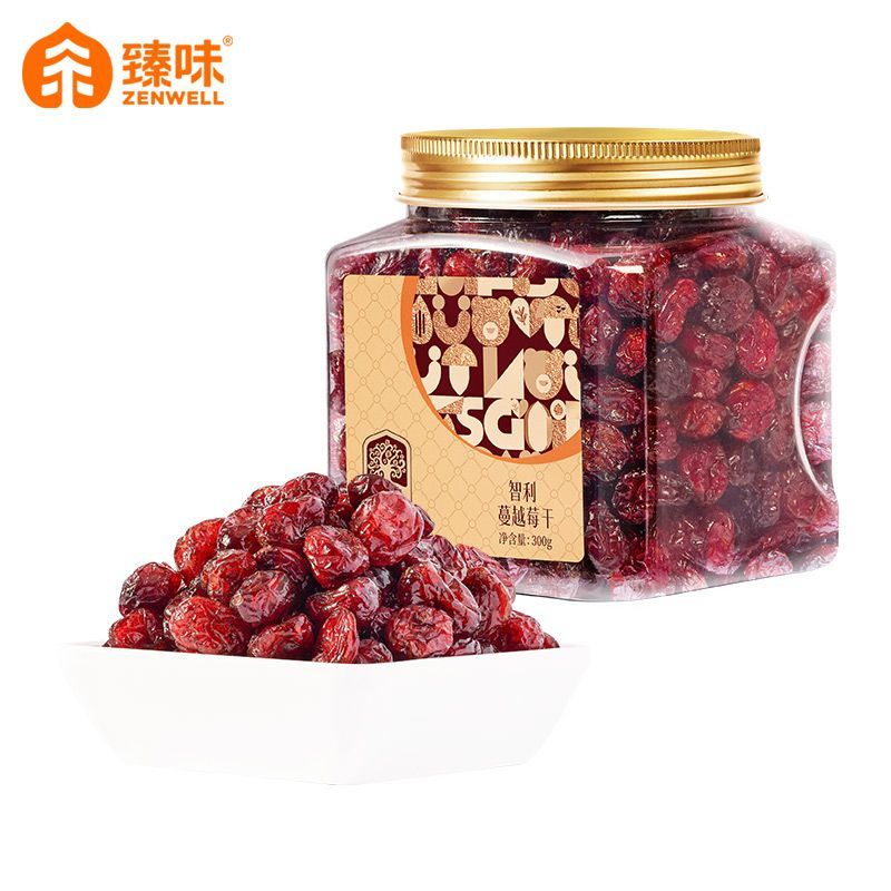 臻味智利蔓越莓干300g罐裝整顆大顆粒烘焙即食干果 300g智利蔓越莓干*1罐