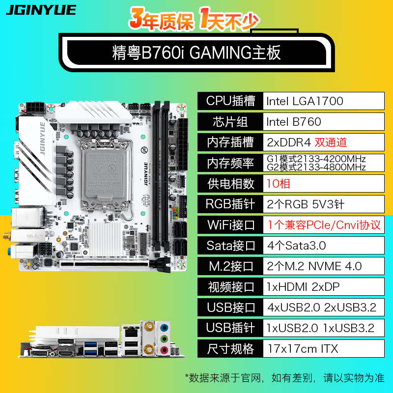 精粤 B760I GAMING ITX 2.5G DDR4 图 3