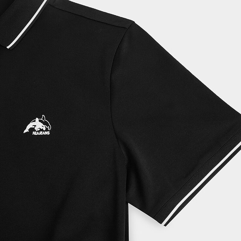 HLA海澜之家旗下黑鲸短袖polo衫男夏季翻领套头上衣一款多色