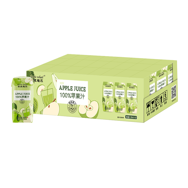 ����ά�� FERRIS WHEEL 100%ƻ��֭��ԭ��֭���� 200ml*24ƿ ��Я��װ 29.9Ԫ�����׹���