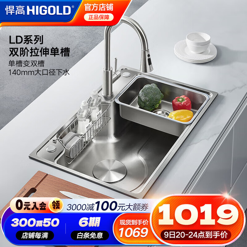 ߣHIGOLD304ˮ󵥲ϴϴֲ 700*480mm-ܳͷʵ1018.24Ԫ